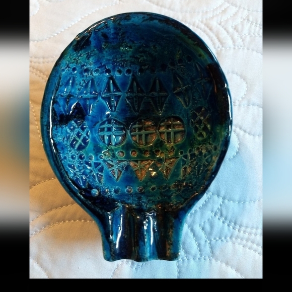 Genuine Bitossi Rimini Blue MCM Ashtray w/ ITALY Stamp and Model Mark - Picture 2 of 7